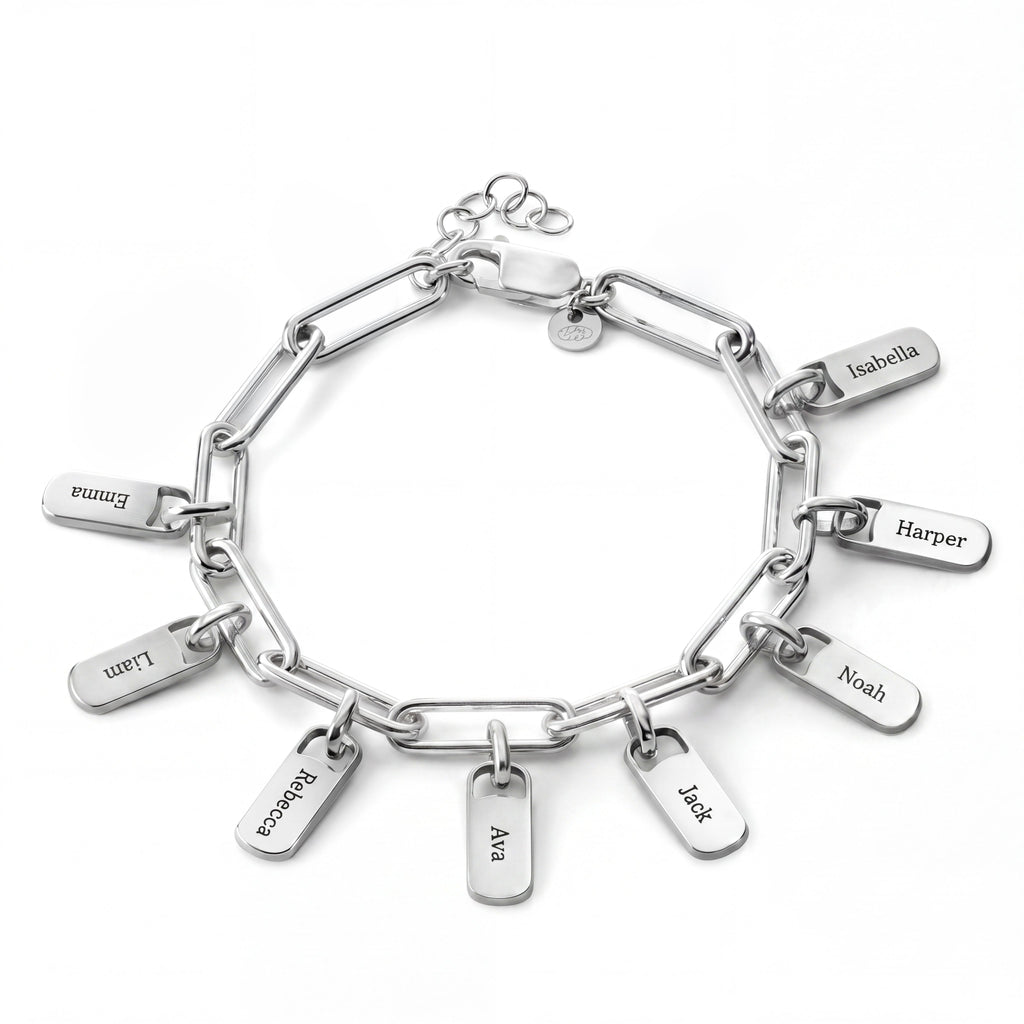 Engraved Paperclip Tag Bracelet-Bracelets-Yiyae-Yiyae