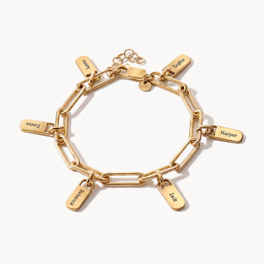 Engraved Paperclip Tag Bracelet