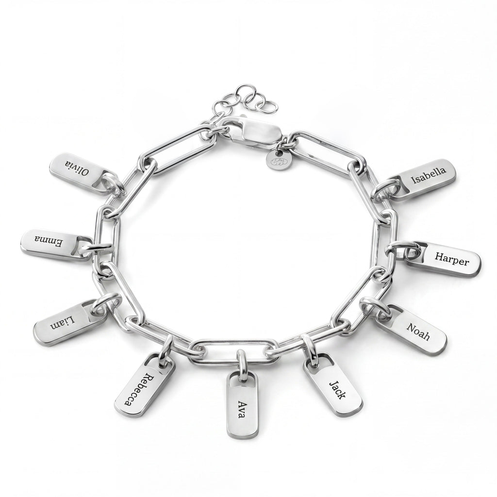 Engraved Paperclip Tag Bracelet-Bracelets-Yiyae-Yiyae