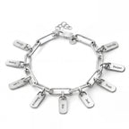 Engraved Paperclip Tag Bracelet-Bracelets-Yiyae-Yiyae