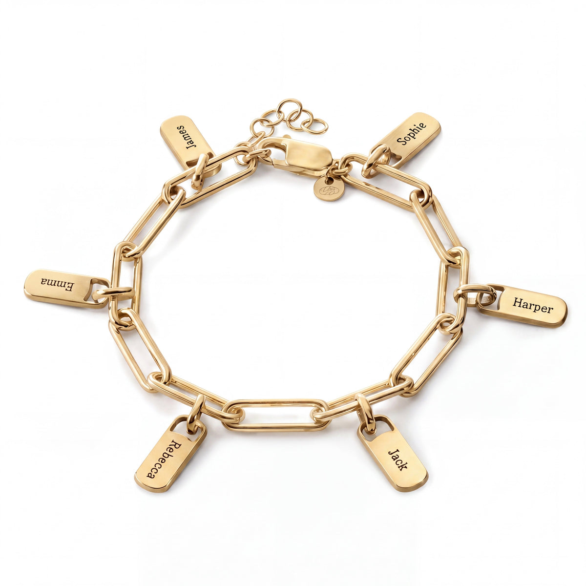 Engraved Paperclip Tag Bracelet-Bracelets-Yiyae-Yiyae