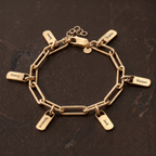 Engraved Paperclip Tag Bracelet-Bracelets-Yiyae-Yiyae