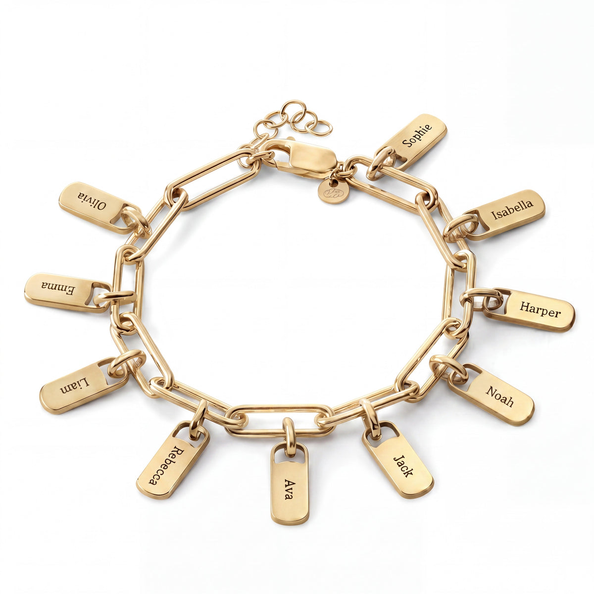 Engraved Paperclip Tag Bracelet-Bracelets-Yiyae-Yiyae