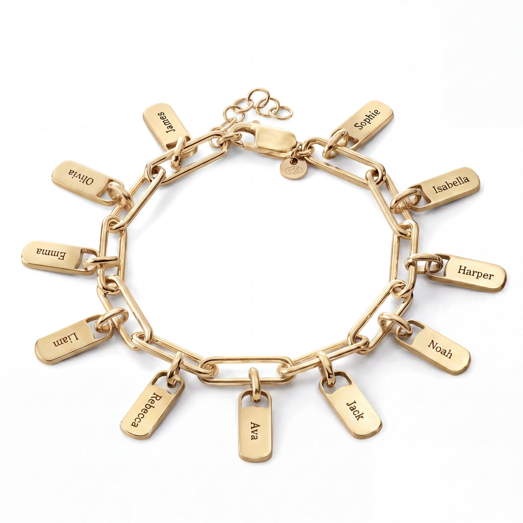 Engraved Paperclip Tag Bracelet-Bracelets-Yiyae-Yiyae