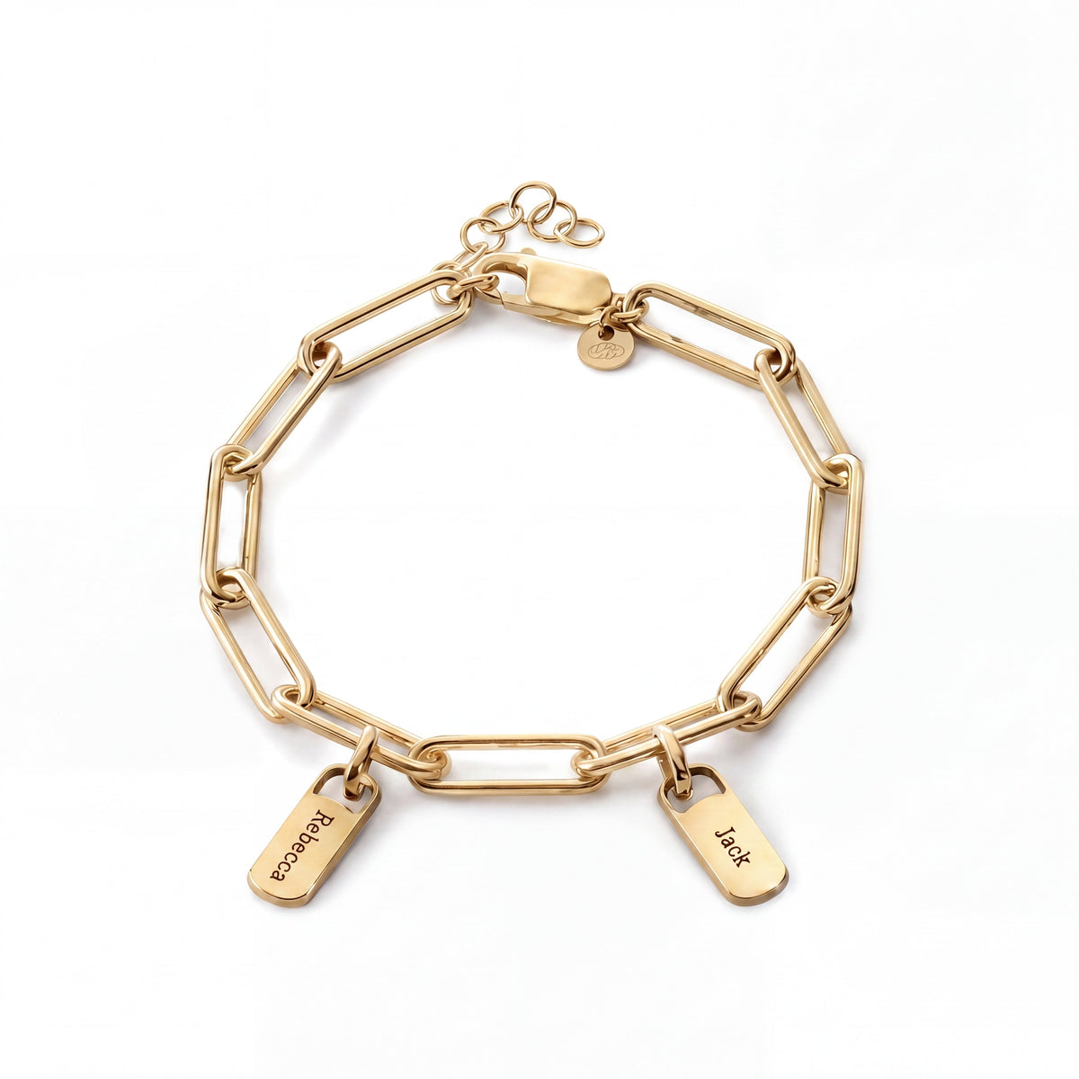 Engraved Paperclip Tag Bracelet-Bracelets-Yiyae-Yiyae