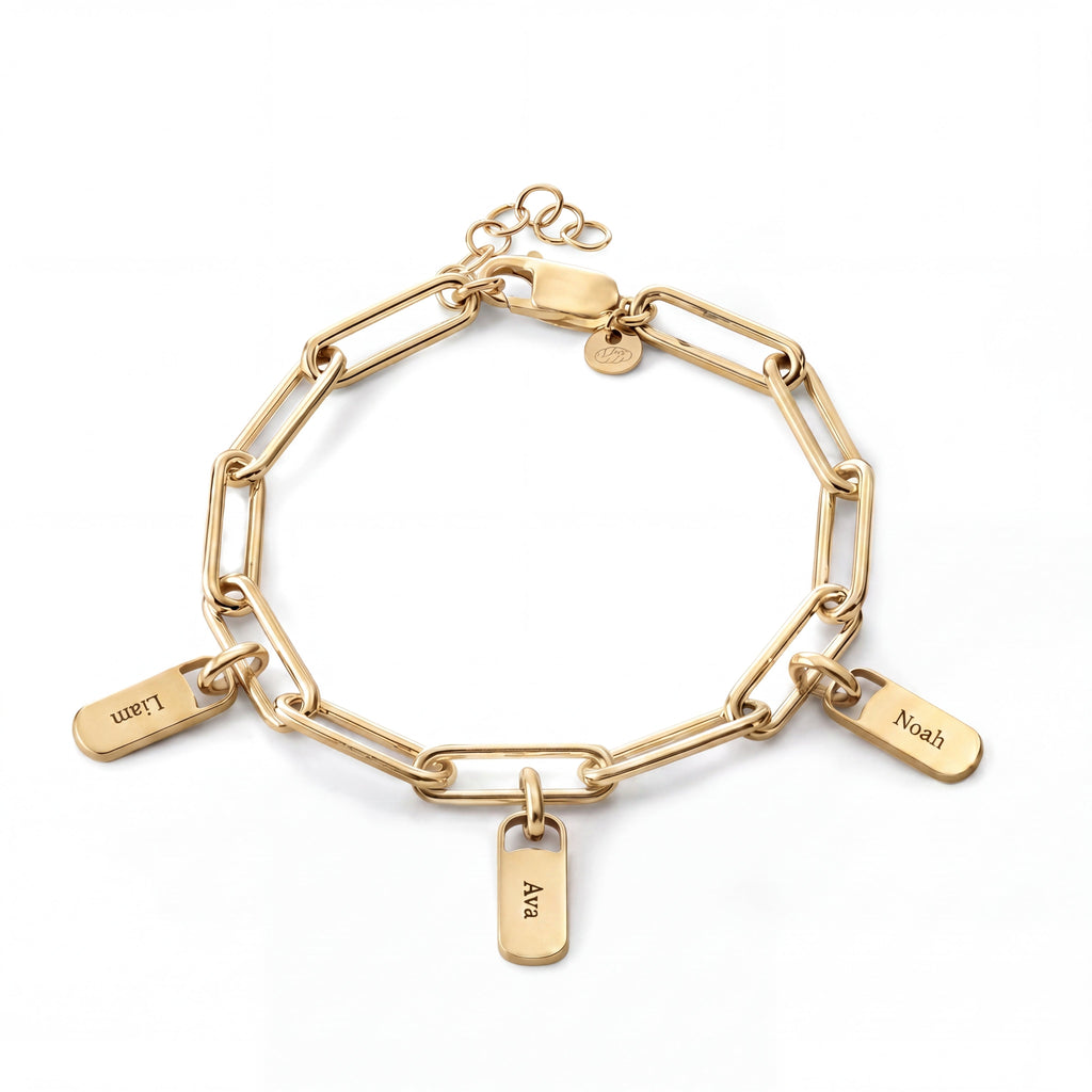 Engraved Paperclip Tag Bracelet-Bracelets-Yiyae-Yiyae