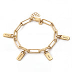 Engraved Paperclip Tag Bracelet-Bracelets-Yiyae-Yiyae