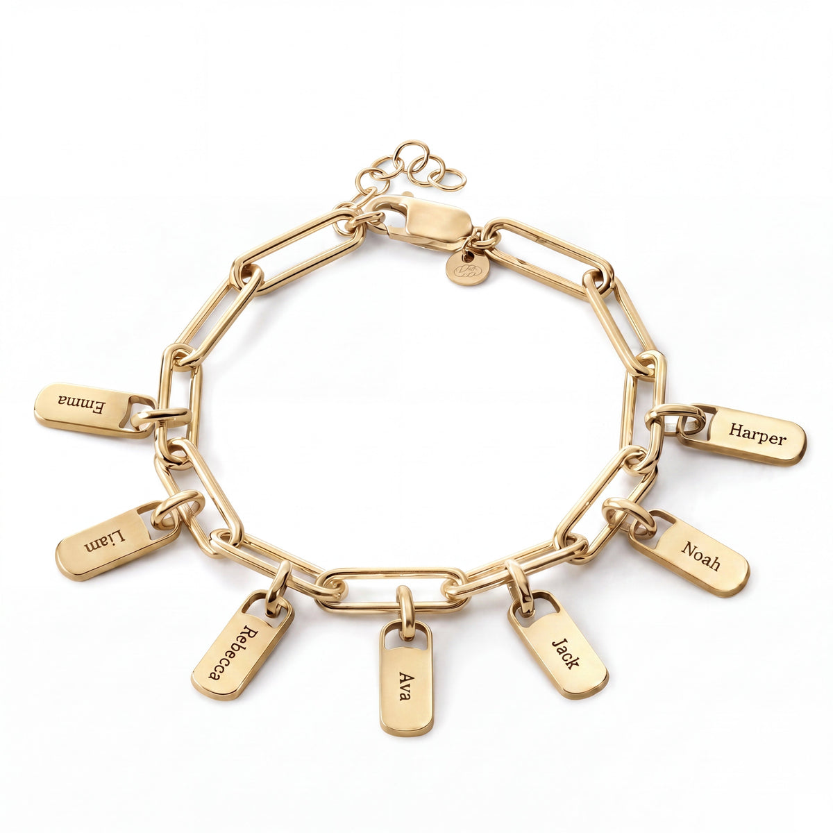Engraved Paperclip Tag Bracelet-Bracelets-Yiyae-Yiyae