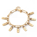 Engraved Paperclip Tag Bracelet-Bracelets-Yiyae-Yiyae