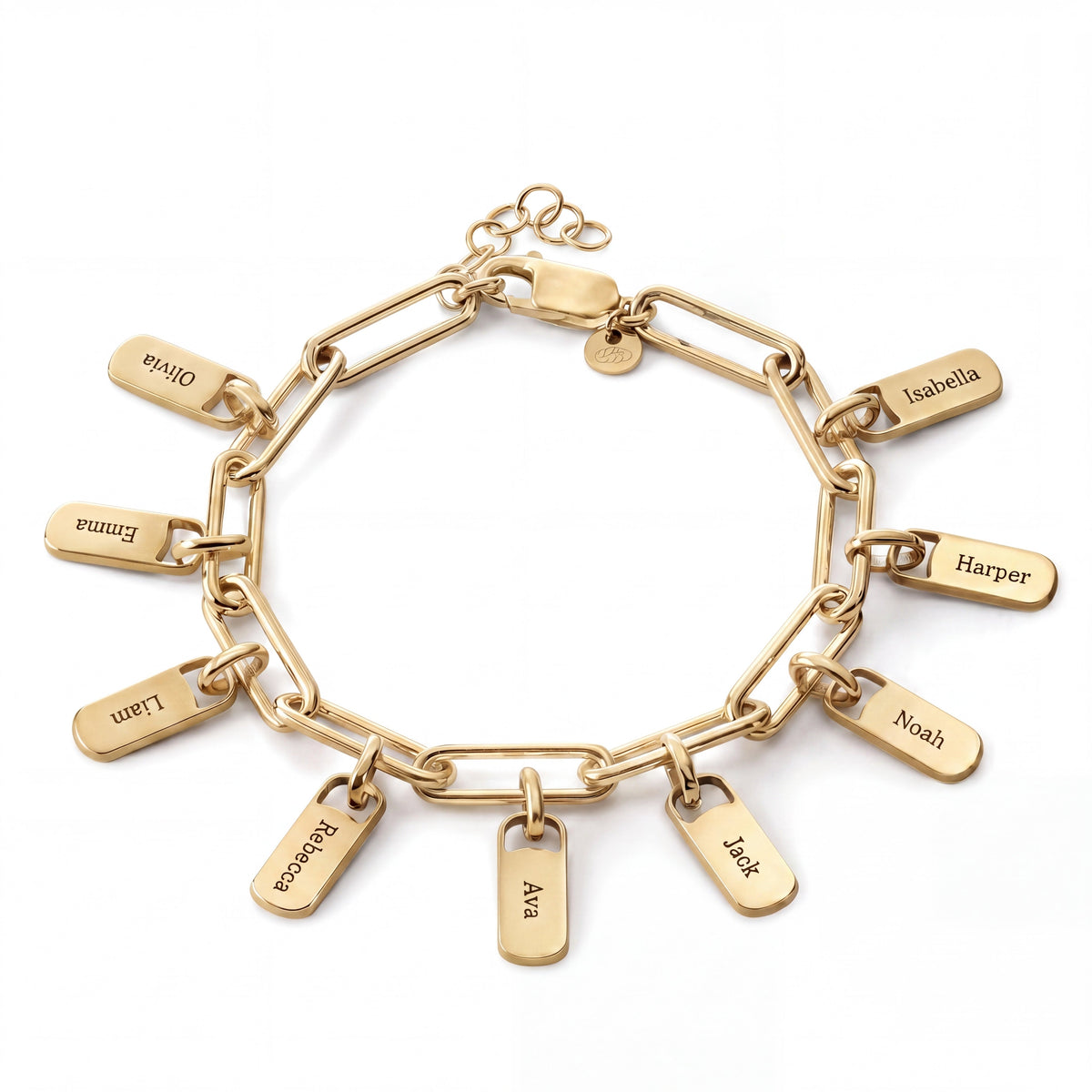 Engraved Paperclip Tag Bracelet-Bracelets-Yiyae-Yiyae