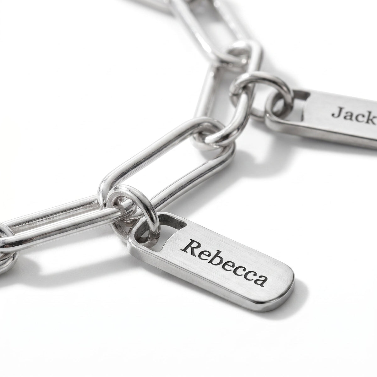 Engraved Paperclip Tag Bracelet-Bracelets-Yiyae-Yiyae