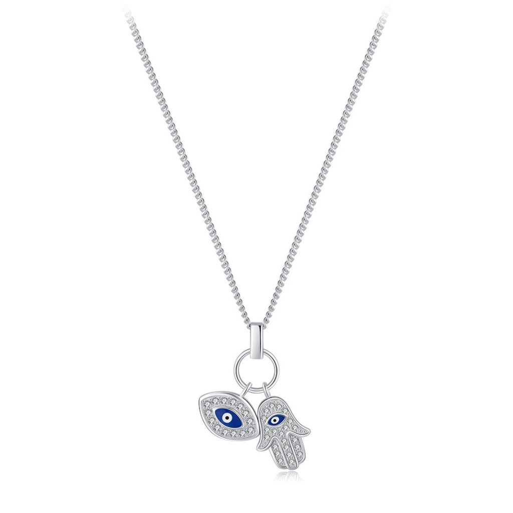 Evil Eye & Hamsa Necklace-Necklaces-Yiyae-Yiyae