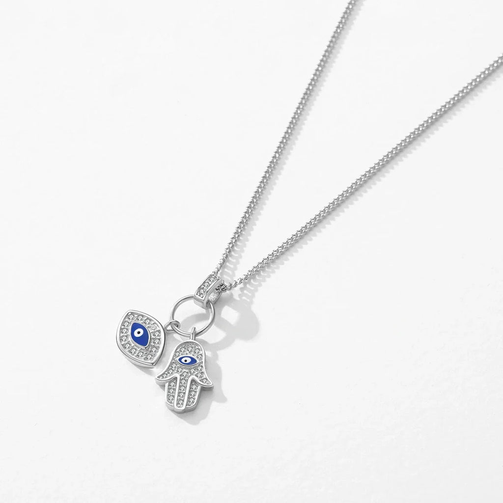 Evil Eye & Hamsa Necklace-Necklaces-Yiyae-Yiyae