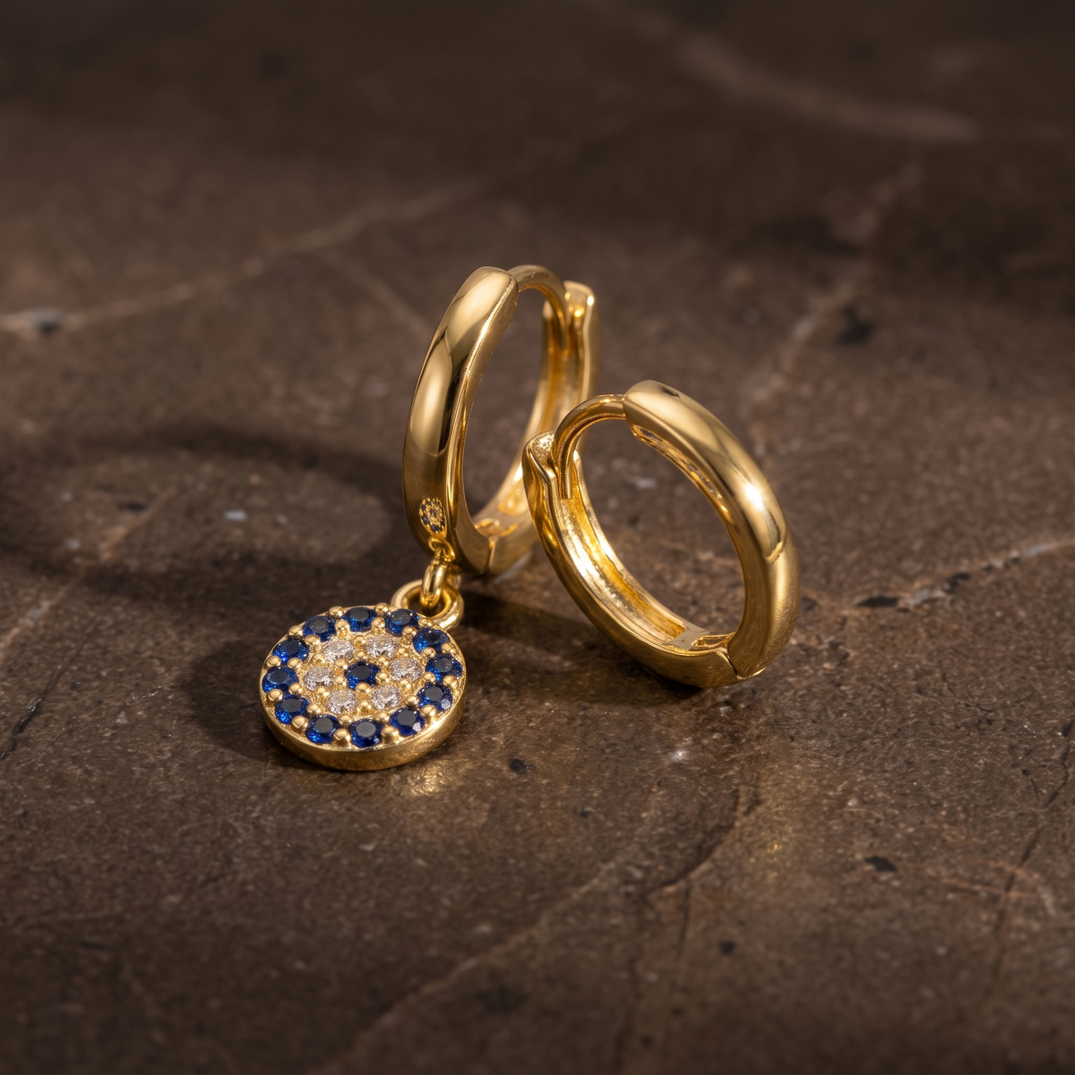 Evil Eye Hoop Earrings-Earrings-Yiyae-Yiyae