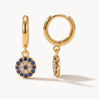 Evil Eye Hoop Earrings-Earrings-Yiyae-Gold-Yiyae