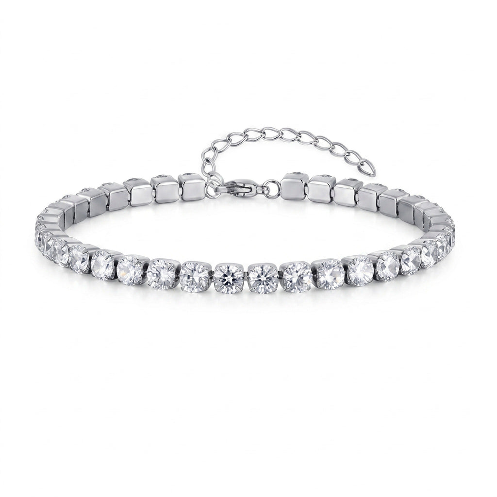 Fine Crystal Tennis Anklet-Anklets-Yiyae-Yiyae