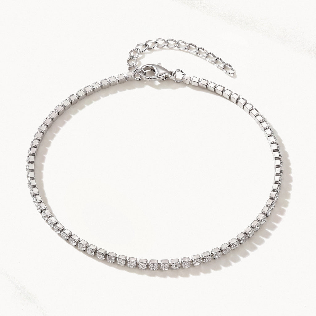 Fine Crystal Tennis Anklet-Anklets-Yiyae-2mm-Yiyae