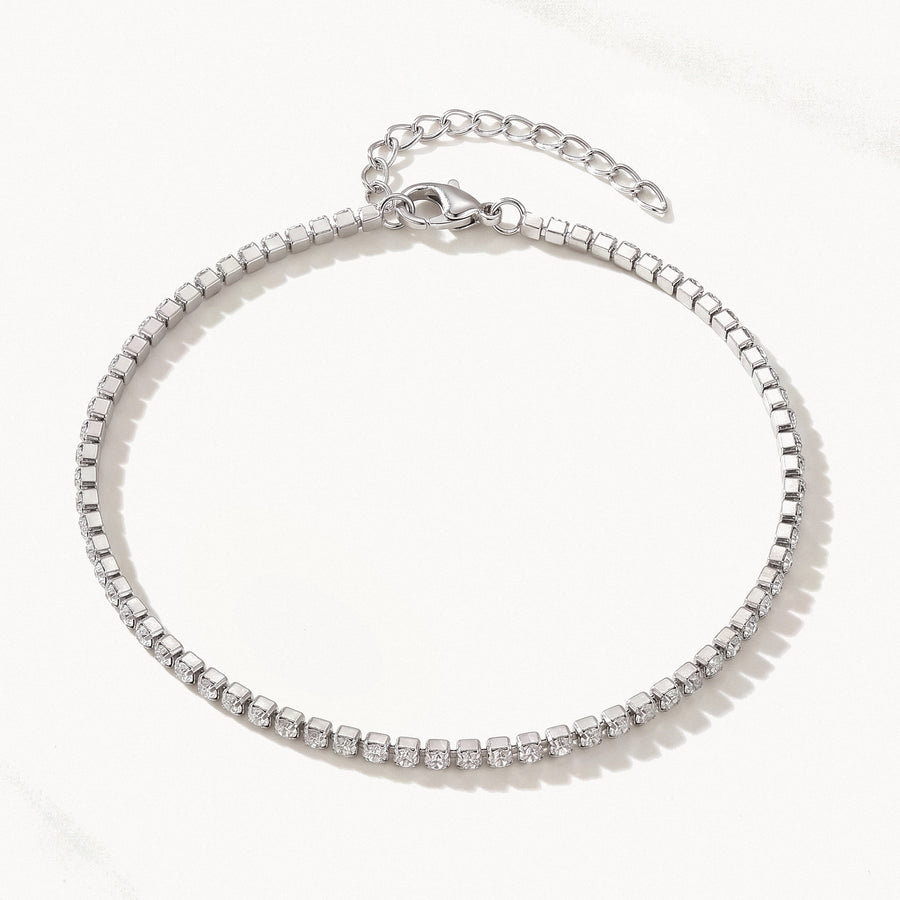 Fine Crystal Tennis Anklet
