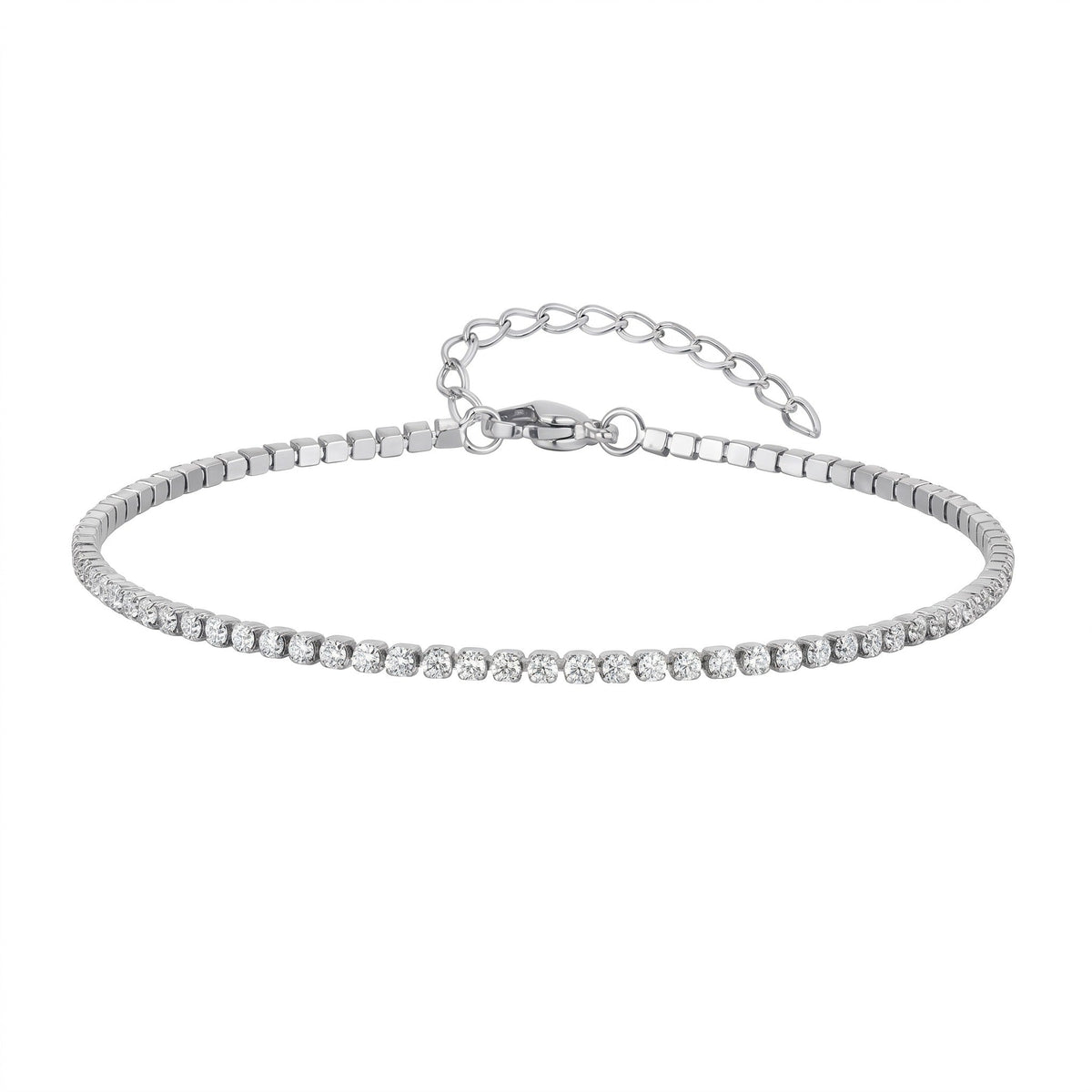 Fine Crystal Tennis Anklet-Anklets-Yiyae-Yiyae