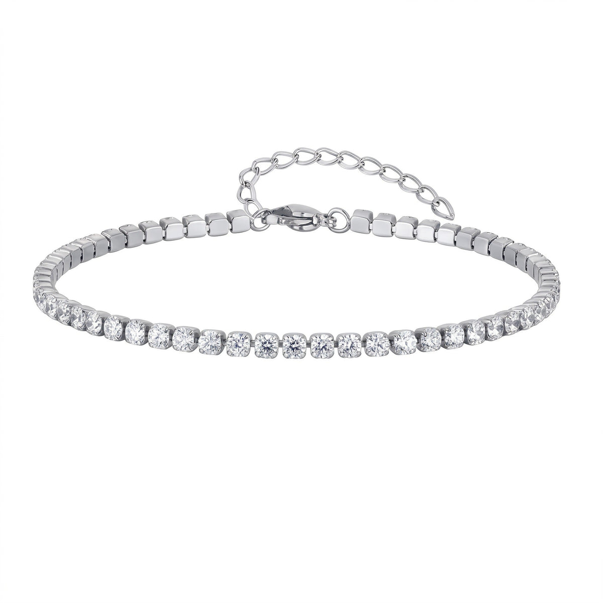 Fine Crystal Tennis Anklet-Anklets-Yiyae-Yiyae