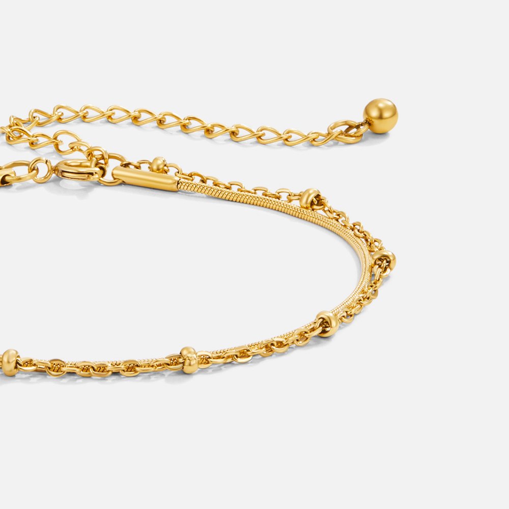 Fine Layered Chain Bracelet - Gold - Bracelets - Yiyae - foto 2