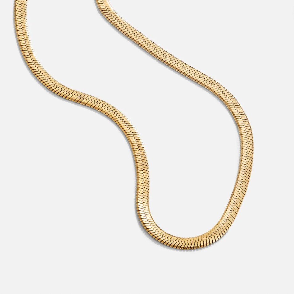 Flat Snake Chain Necklace-Necklaces-Yiyae-Yiyae