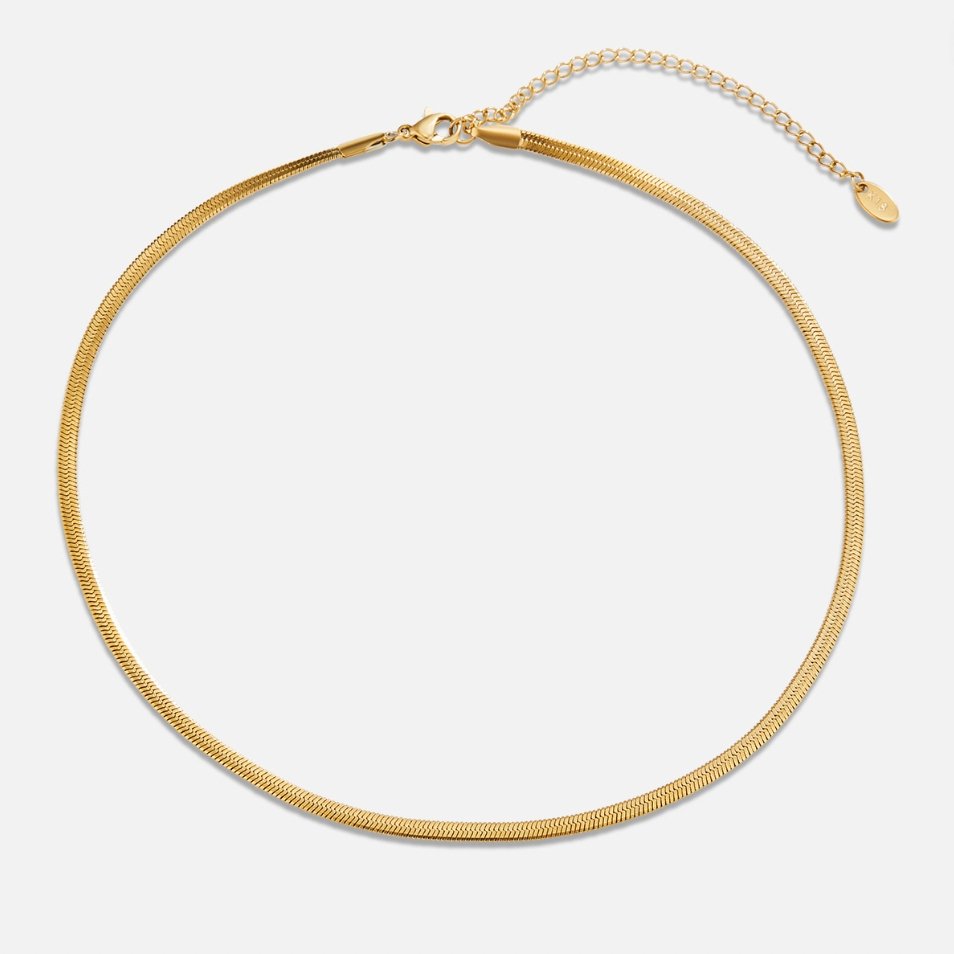 Flat Snake Chain Necklace-Necklaces-Yiyae-Yiyae