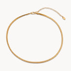 Flat Snake Chain Necklace-Necklaces-Yiyae-Gold-Yiyae