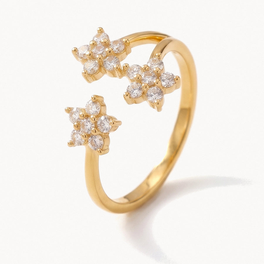 Floating Crystal Cluster Ring