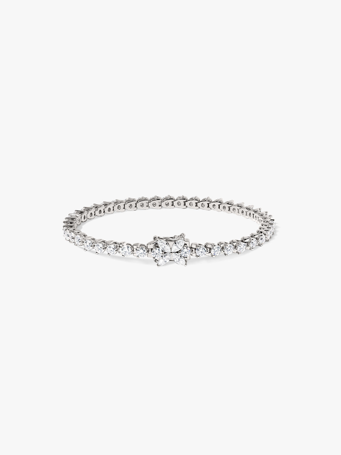Floral Clasp Tennis Bracelet-Bracelets-Yiyae-Yiyae