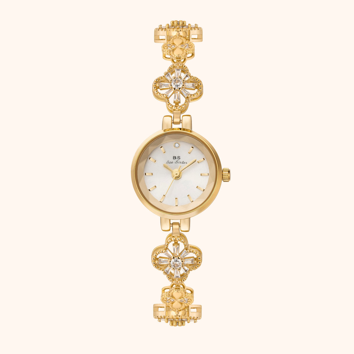 Floral Link Bracelet Watch-Watches-Yiyae-Yiyae