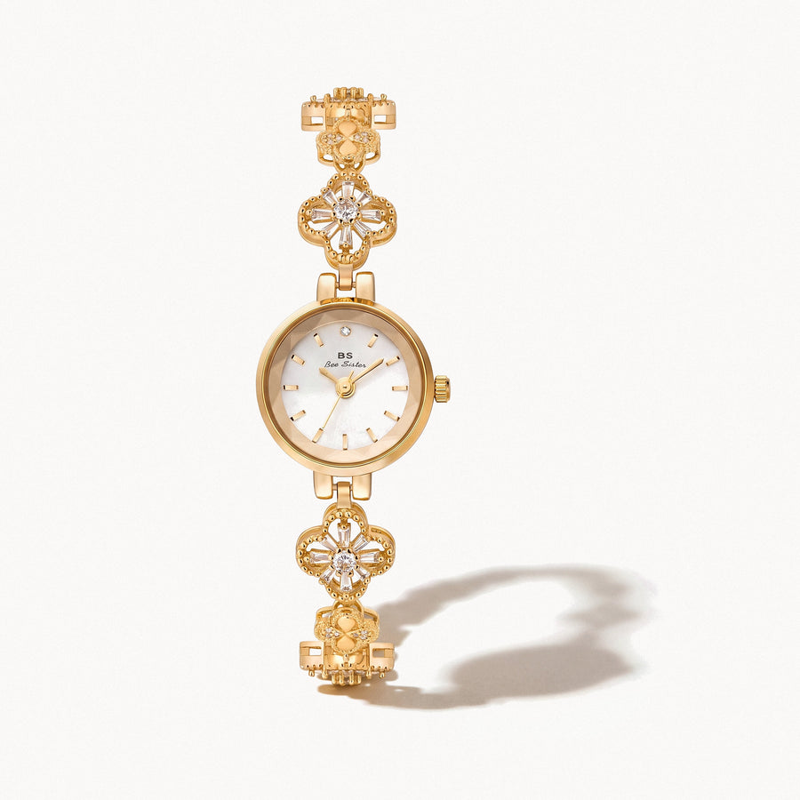 Floral Link Bracelet Watch