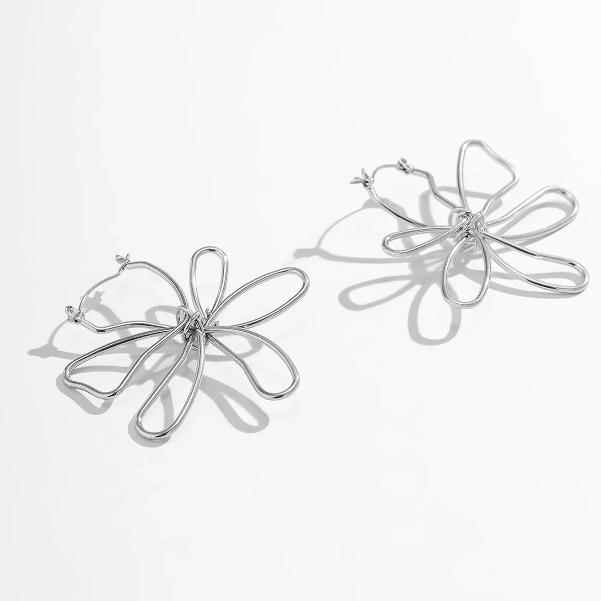 Floral Outline Earrings-Earrings-Yiyae-Yiyae