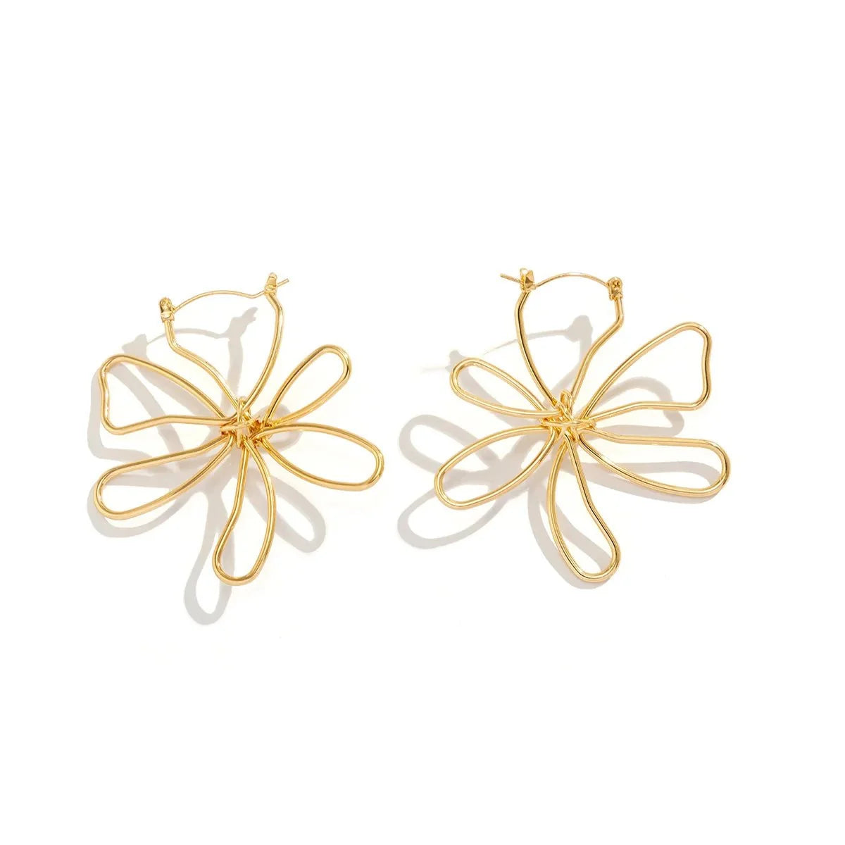 Floral Outline Earrings-Earrings-Yiyae-Yiyae