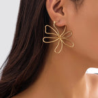 Floral Outline Earrings-Earrings-Yiyae-Yiyae