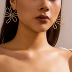Floral Outline Earrings-Earrings-Yiyae-Yiyae