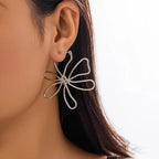 Floral Outline Earrings-Earrings-Yiyae-Yiyae