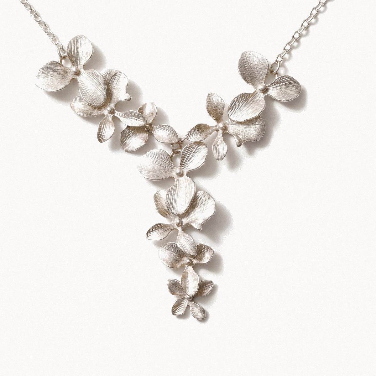 Floral Statement Necklace-Necklaces-Yiyae-Silver-Yiyae