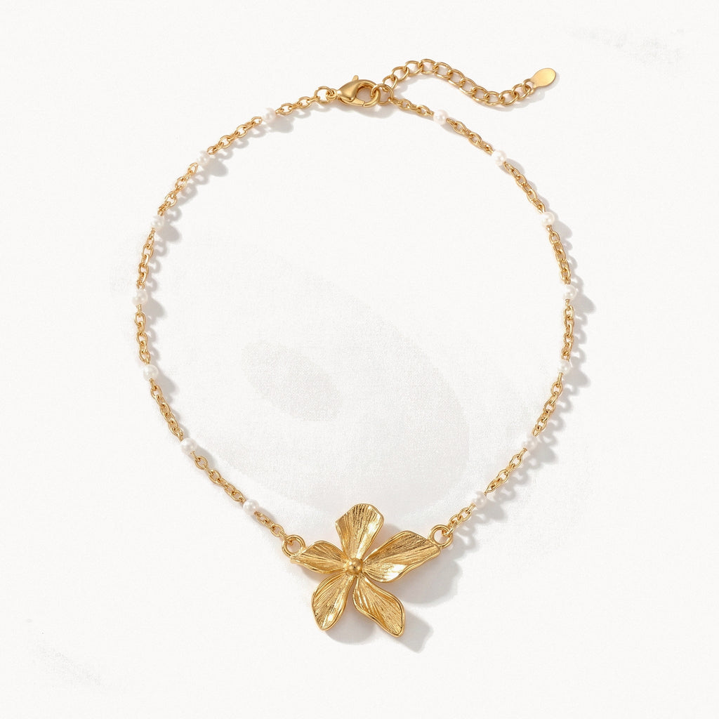 Flower Bead Necklace-Necklaces-Yiyae-Gold-Yiyae