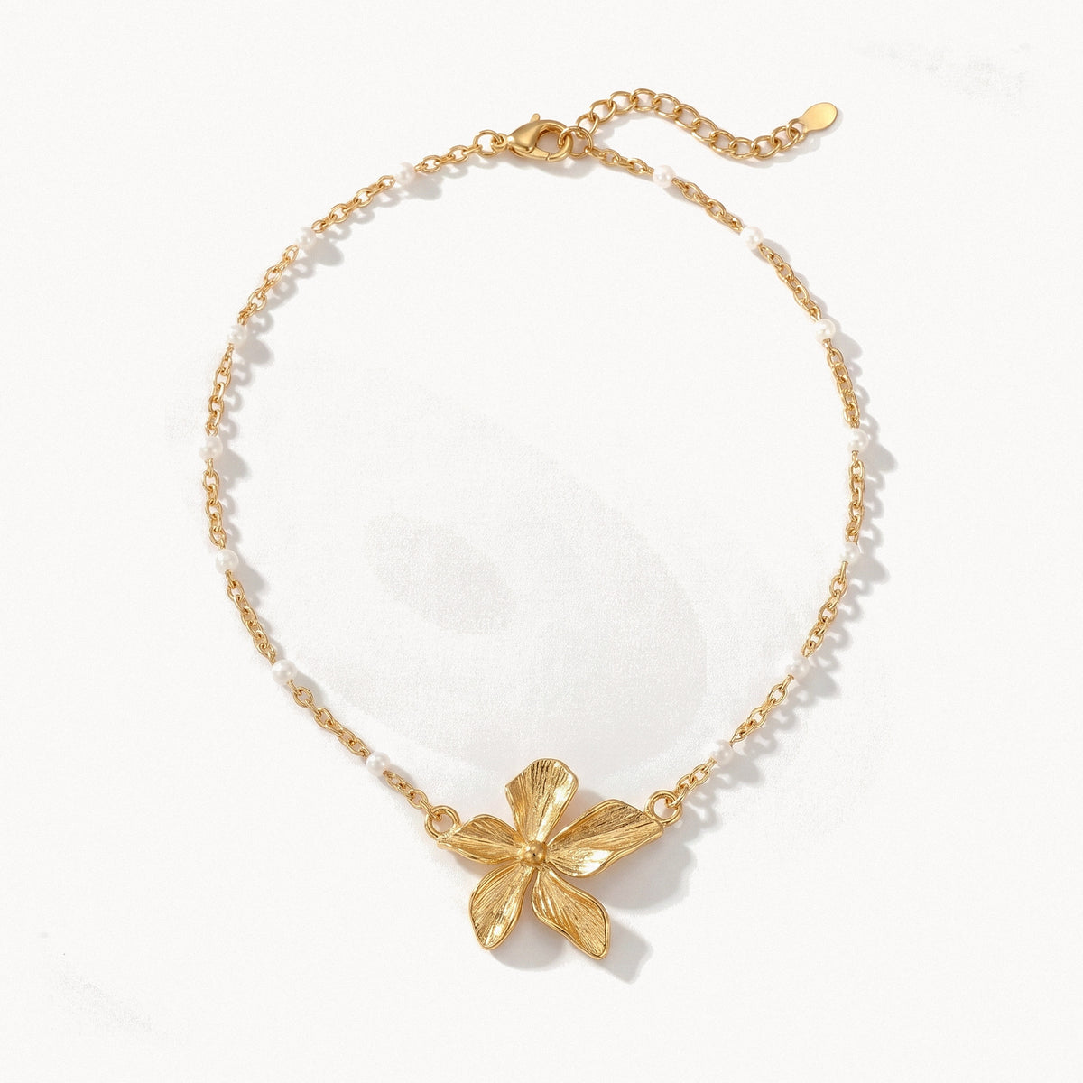 Flower Bead Necklace-Necklaces-Yiyae-Gold-Yiyae
