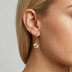 Flower Charm Hoops-Earrings-Yiyae-Yiyae