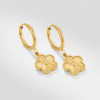 Flower Charm Hoops-Earrings-Yiyae-Yiyae
