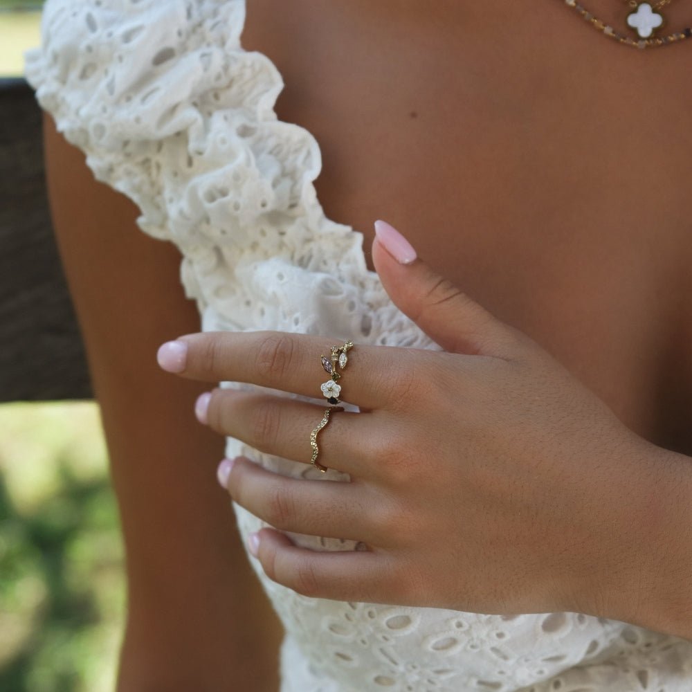 Flower Crystal Ring-Rings-Yiyae-Yiyae