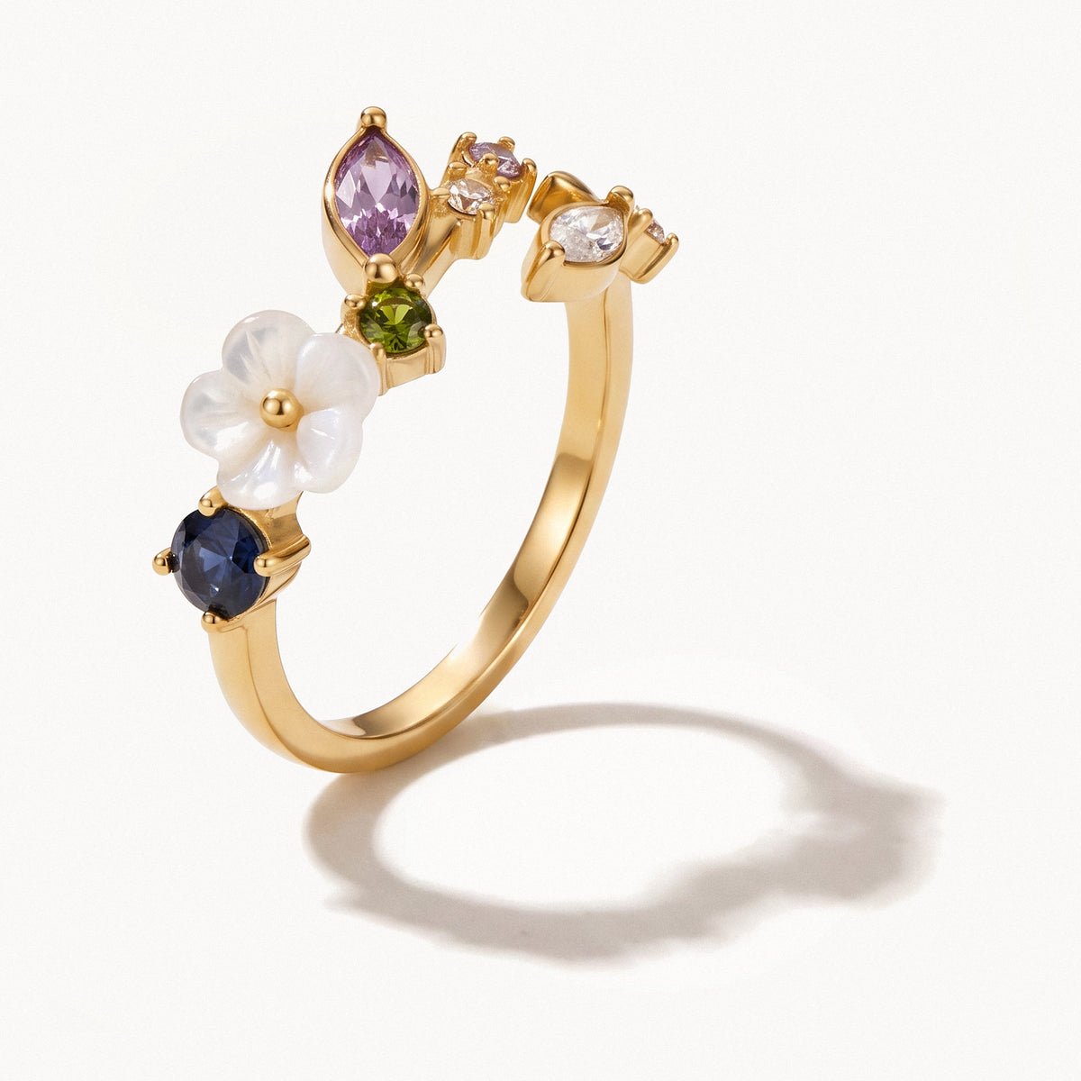 Flower Crystal Ring-Rings-Yiyae-US 5-7-Yiyae