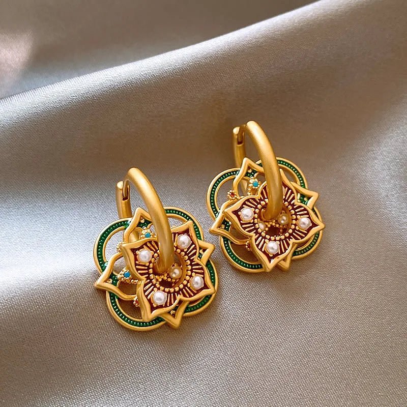 Geometric Jhumka Earrings-Earrings-Yiyae-Yiyae