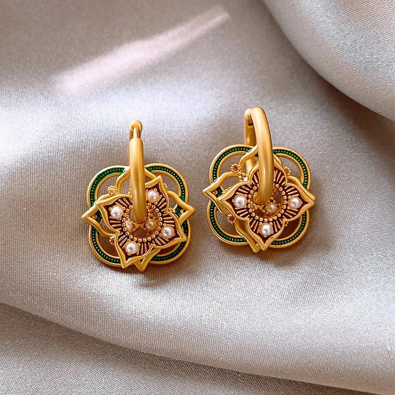 Geometric Jhumka Earrings-Earrings-Yiyae-Yiyae