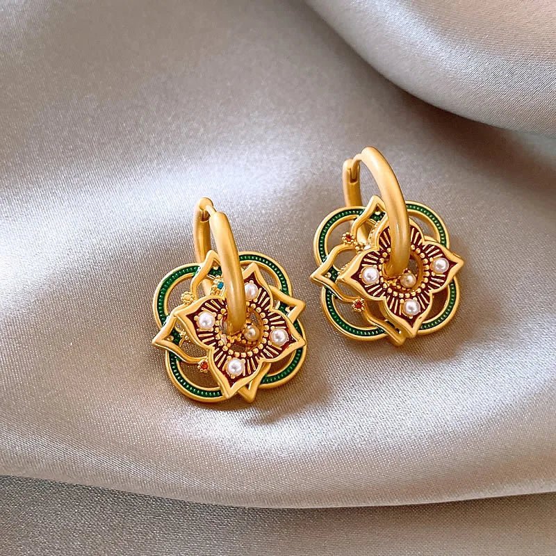 Geometric Jhumka Earrings-Earrings-Yiyae-Yiyae