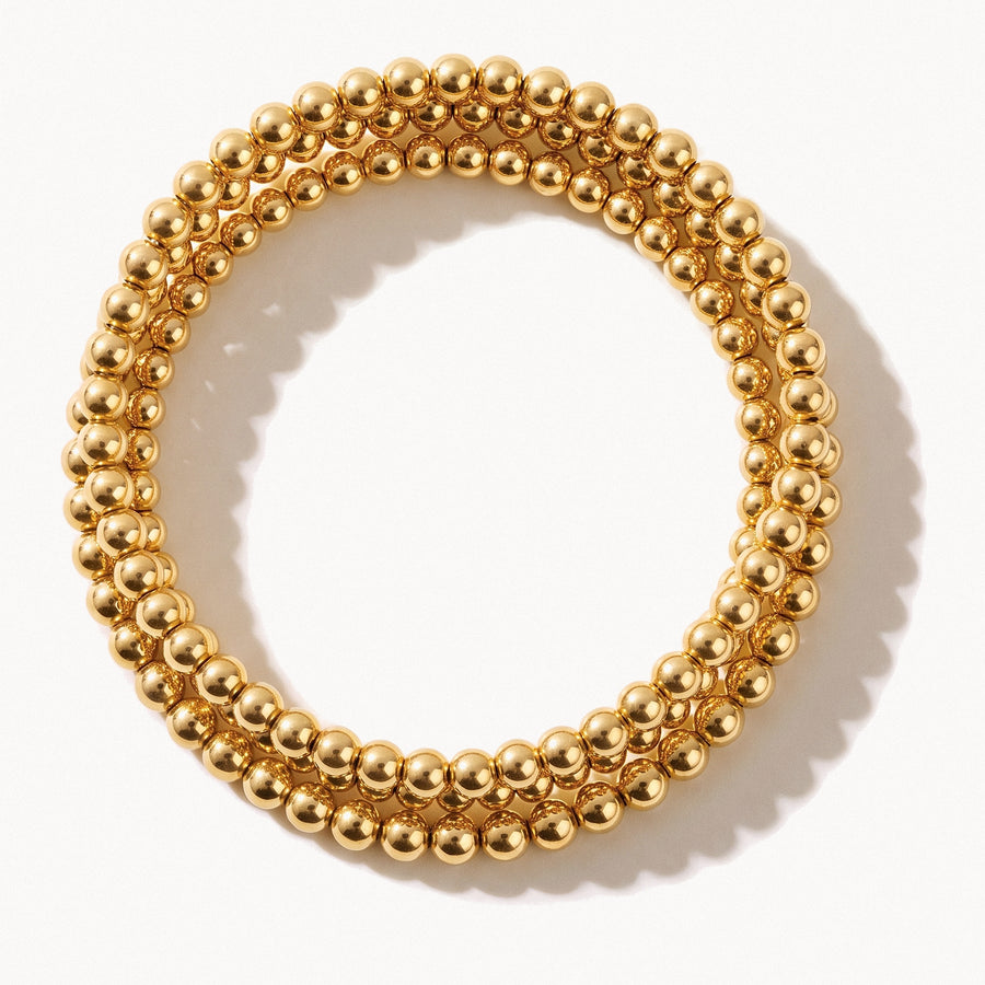 Gold Beaded Stretch Bracelet