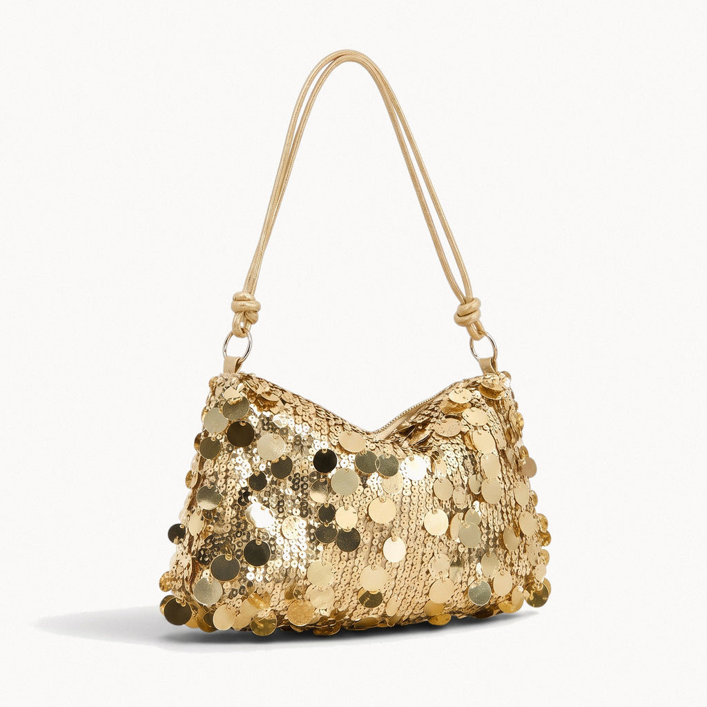 Gold Sequin Shoulder Bag-Bags-Yiyae-Gold-Yiyae