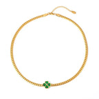 Green Clover Necklace-Necklaces-Yiyae-Yiyae